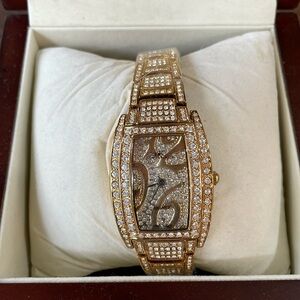 ADEE KAYE, gold tone, crystal face, crystal band, NWT, NIB,